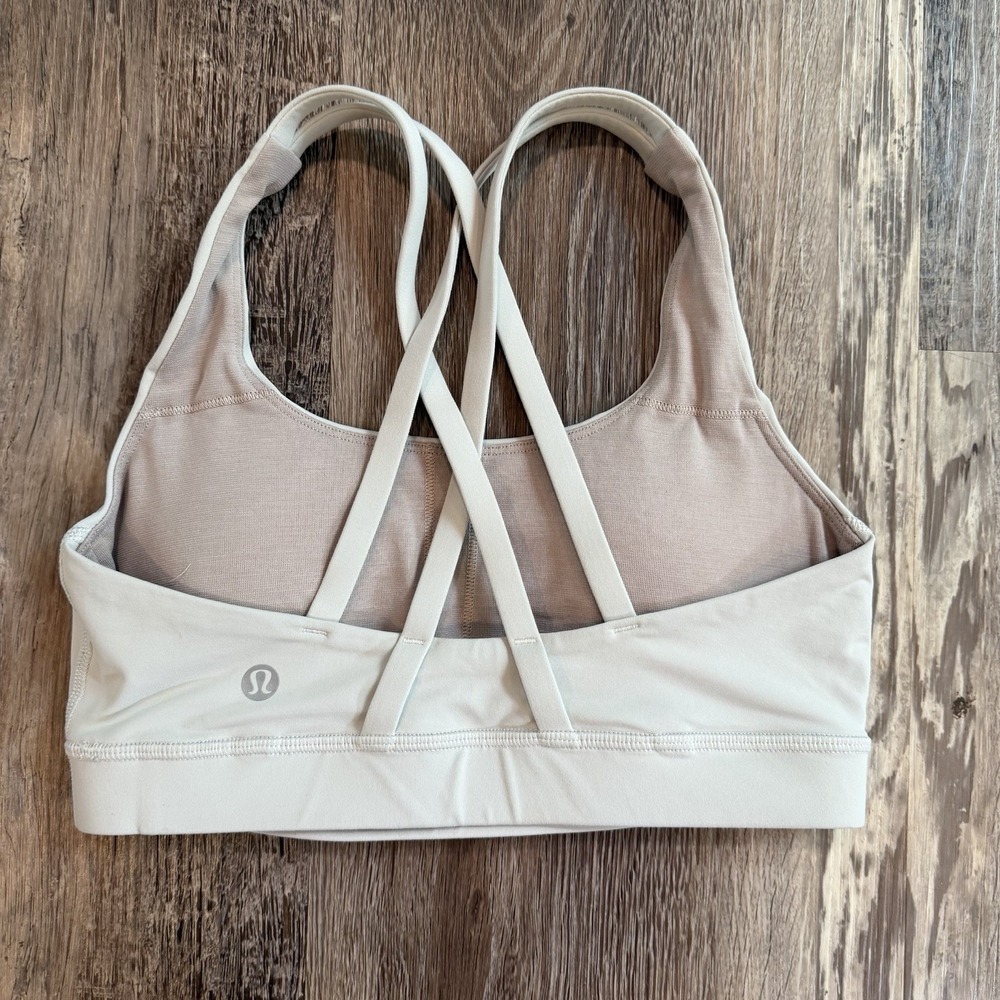 Lululemon Womens Energy Bra in Light Gray Cream Size 4